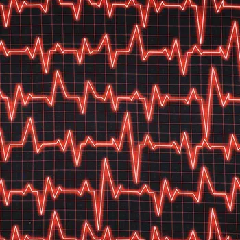 Úplet B0095 černý, červený kardiogram, š.170