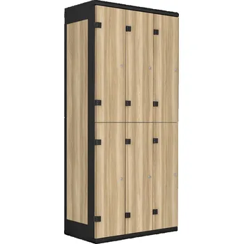 TRITON šatní skříň se 6 boxy kov-lamino T1970, černá - jasan Blonde Surfside + doprava zdarma