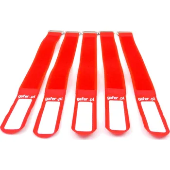 Audio kabel Gafer.pl Tie Strapsvázací pásky, 25x550mm, 5 ks, červené