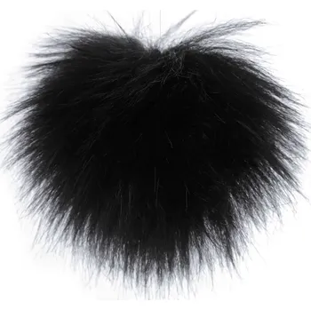 Kožešinová bambule s poutkem Ø8 cm, barva 10 černá