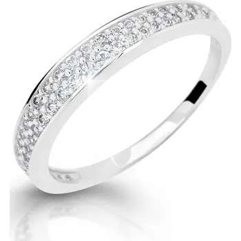 Prsten Zlatý prsten z bílého zlata se zirkony, 2.02 g, 64