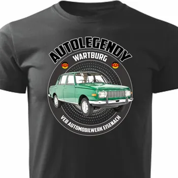Pánská móda STRIKER Tričko autoloegendy Wartburg Barva: Černá, Velikost: S