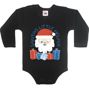 Kojenecký body Dětské body Santův pomocník, Barva Černá, Velikost 62 / 3-6m, Canvas Dětské body Bezvatriko.cz 2140