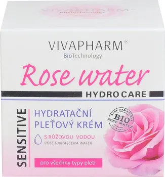 Pleťový krém Vivaco Vivapharm Rose Water Hydro Care hydratační krém s růžovou vodou 50 ml