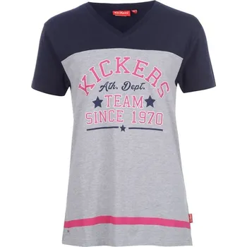 dámské tričko KICKERS - GREY MARL/BLUE - S (Kickers Tee Ladies)
