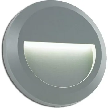 Venkovní osvětlení ACA Lighting LED venkovní nástěnné svítidlo kulaté šedá 230V AC IP65 1.5W 3000K 100LM RA80 SLIM02N