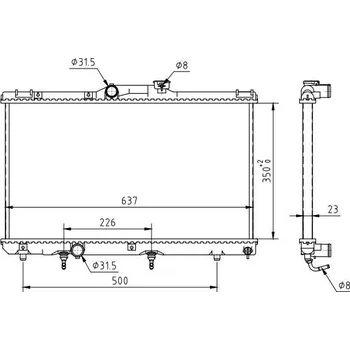 Chladič motoru Chladič Toyota Corolla 1992- 16400-02110 HART