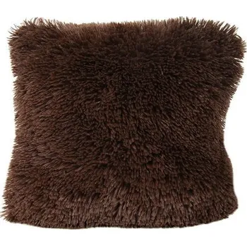 Povlečení Chlupatý povlak na polštář - hnědý 40x40 cm zip