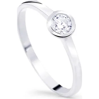 Prsten Zlatý prsten z bílého zlata se zirkonem, 1.73 g, 53