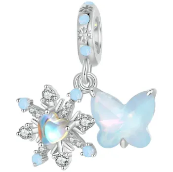 Přívěsek B-TOP Stříbrný přívěsek vločka s motýlem 69277