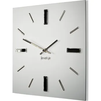 Hodiny Nástěnné hodiny BRILLIANT bílo-stříbrné