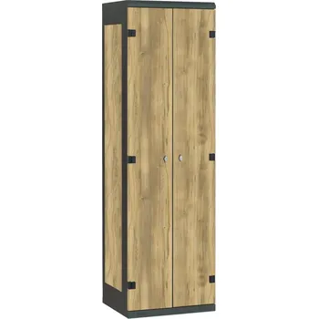 TRITON šatní skříň 2-dveřová kov-lamino T1525, černá - dub Baroque Gold + doprava zdarma