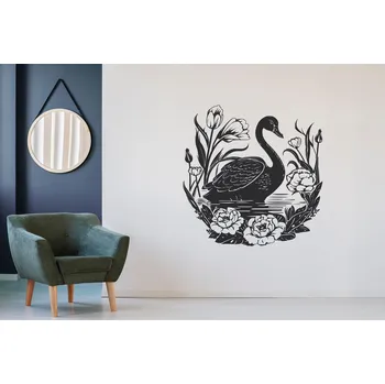 Samolepící dekorace Lepy.cz Samolepka na zeď Labuť Velikost (šířka x výška): 60x60cm, Barevná varianta: Světle zelená