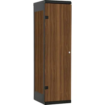 Šatní skříň TRITON šatní skříň 1-dveřová kov-lamino T1525, černá - ořech + doprava zdarma