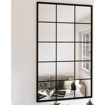 vidaXL Nástěnné zrcadlo černé 100 x 60 cm kov [342209]