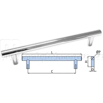 Nábytkové kování Nabytekmorava Úchytka hrazda chrom 897