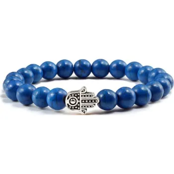 Náramek Woodrow Náramek z korálků Hamsa * ruka Fátimy * modrý - 2339