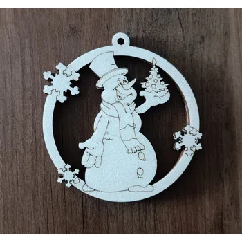 Vánoční ozdoba Dřevěná vánoční ozdoba sněhuláček