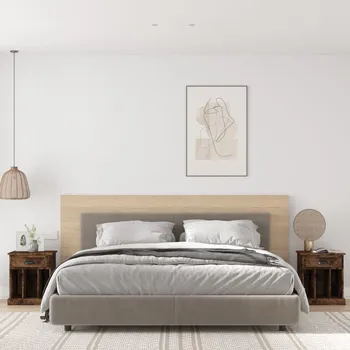 Noční stolek vidaXL Noční stolky 2 ks 43 x 36 x 50 cm [816359] Barva: kouřový dub