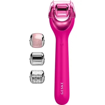 Masáž GESKE MicroNeedle Face Roller 9in1 masážní váleček s mikrojehličkami magenta