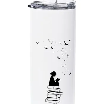 Termoska Nerezová termo nádoba s brčkem s potiskem Nerezová termo nádoba s brčkem