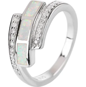 Prsten Bealio BEALIO Stříbrný prsten ŘECKÝ bílý OPÁL Velikost prstenu: 62 03-11659-1569