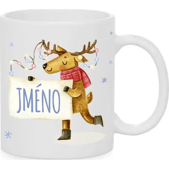 Vánoční hrnek - Sob se jménem na přání pánský Barva: Bílá
