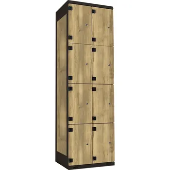 TRITON šatní skříň s 8 boxy kov-lamino T1970, černá - dub Baroque Gold + doprava zdarma