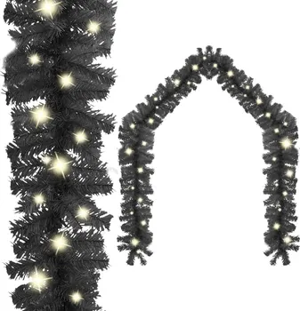 Vánoční osvětlení Vánoční svítící girlanda 10 m černá 150 LED