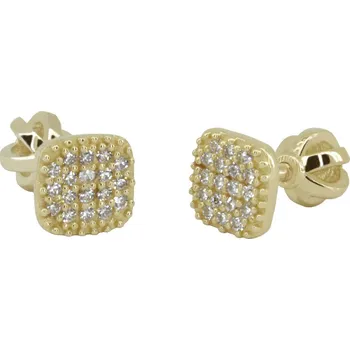 Náušnice Náušnice ze žlutého zlata se zirkony, 1.86 g,