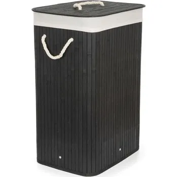 Koš na prádlo Koš na prádlo G21 72 l, bambusový černý s bílým košem koš na prádlo
