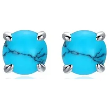 Náušnice Stříbrné náušnice pecičky s tyrkysem 4 mm