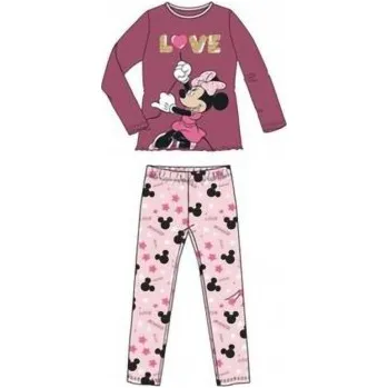 Dívčí pyžamo Sun City - Dívčí bavlněné pyžamo Minnie Mouse Disney - bordó / 100% bavlna 116