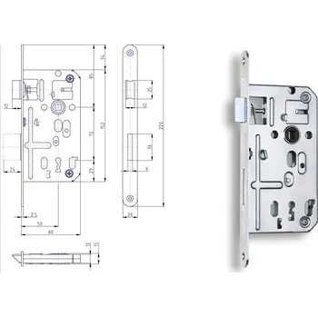 zadlabací zámek Zámek zadlabací K134 72/80 P-L Zn