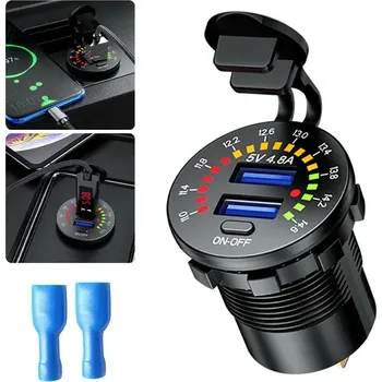 led svíčka USB nabíječka do auta 12V/4,8A