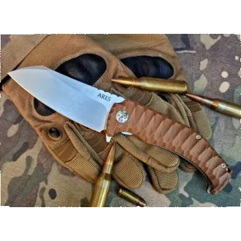 kapesní nůž Zavírací nůž Ares, Dachs Knives, StoneWash, hnědý