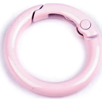 Karabina kulatá lakovaná Ø16 mm, malé, 2 růžová nejsv.