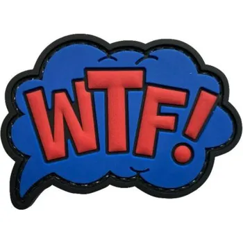 Nášivka PVC nášivka WTF What The Fuck, Modrá