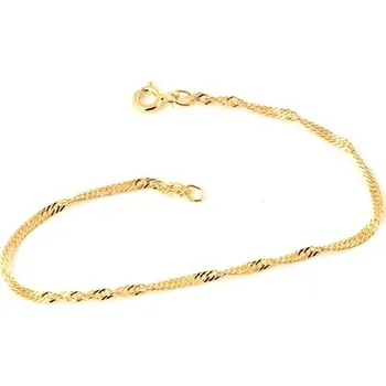 Náramek Dámský stříbrný pozlacený náramek singapore 18 cm STNA0291F