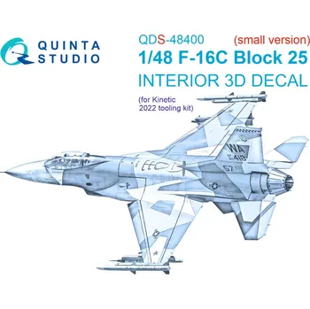Plastikový model Quinta studio 1/48 F-16C block 25 3D-Print.&col.Interior SMALL