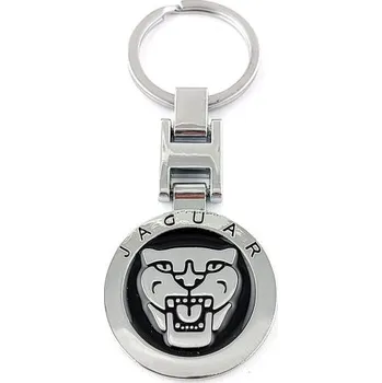 Přívěšek na klíče JAGUAR černý kovový, včetně kroužku na klíče
