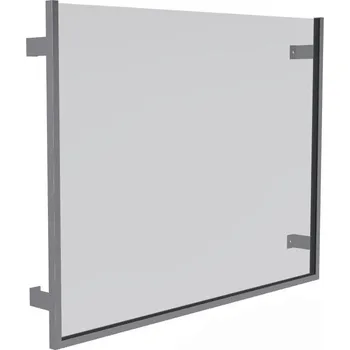 Zábradlí Model 09 U rám se SKLEM - ZÁBRADLÍ na francouzská okna Nerez kartáčovaný satén