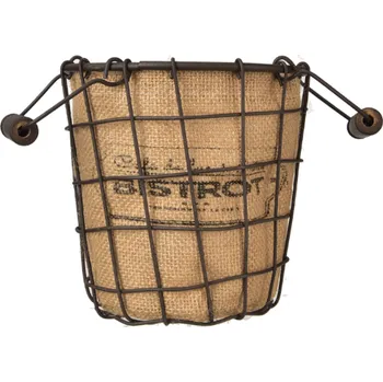 Nákupní košík Košík juta/kov hnědý malý 15x15x15 cm