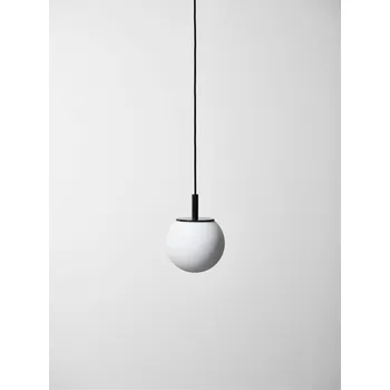 Brokis Designové závěsné svítidlo Sfera PC1247, Ø20cm Povrch Montury: kov - bílý matný komaxit (CCS845), Barva el. vedení: textilní kabel - černý (CECL519), Baldachýn: kov - bílý matný komaxit (CCSC618)