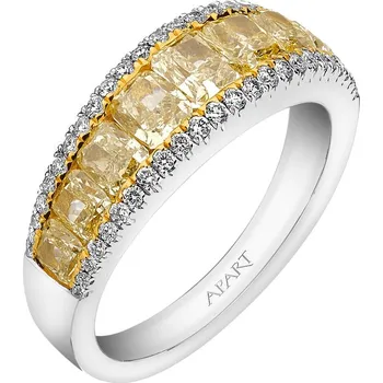 Prsten Prsten z bílého zlata s diamanty Fancy Light Yellow - 2,69 ct - ryzost 750 - 210.125