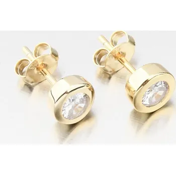 Náušnice Dámské náušnice stříbro 925 zirkon zlacené UPST-122259