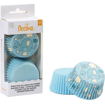 Party nádobí Košíčky na muffiny světle modrý slon 36 ks Decora de0339821