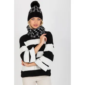 Šála Hřejivý dámský komín model 33333 černý+bílý