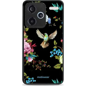 Lesklý kryt Mobiwear Glossy - Xiaomi Redmi Note 13 Pro Plus 5G - G041G - Ptáček a květy (Prémiové lesklé pouzdro, obal, kryt Mobiwear Glossy na mobil Xiaomi Redmi Note 13 Pro Plus 5G - G041G - Ptáček a květy, materiál Plast + TPU silikon - krytí po všech)