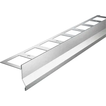 Podlahová lišta ACARA BP9/1 balkonová lišta, nerez V2A kartáč s okapničkou, 22 mm, 110 mm, 2,5 m AABAN BL 22110